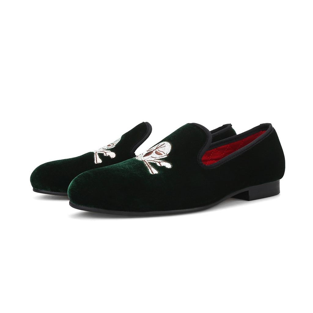 Velvet Embroidery Loafers