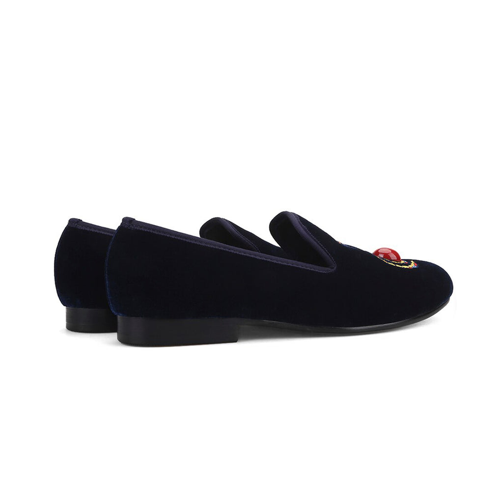 Velvet Embroidery Loafers