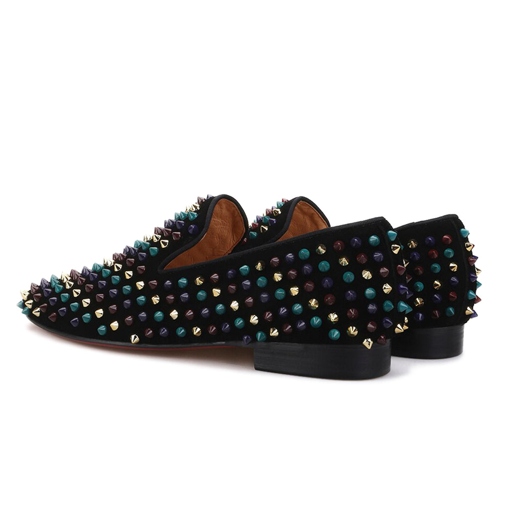 Neri Black Spiked Loafers - Loafer Spot Men's Handmade Loafers