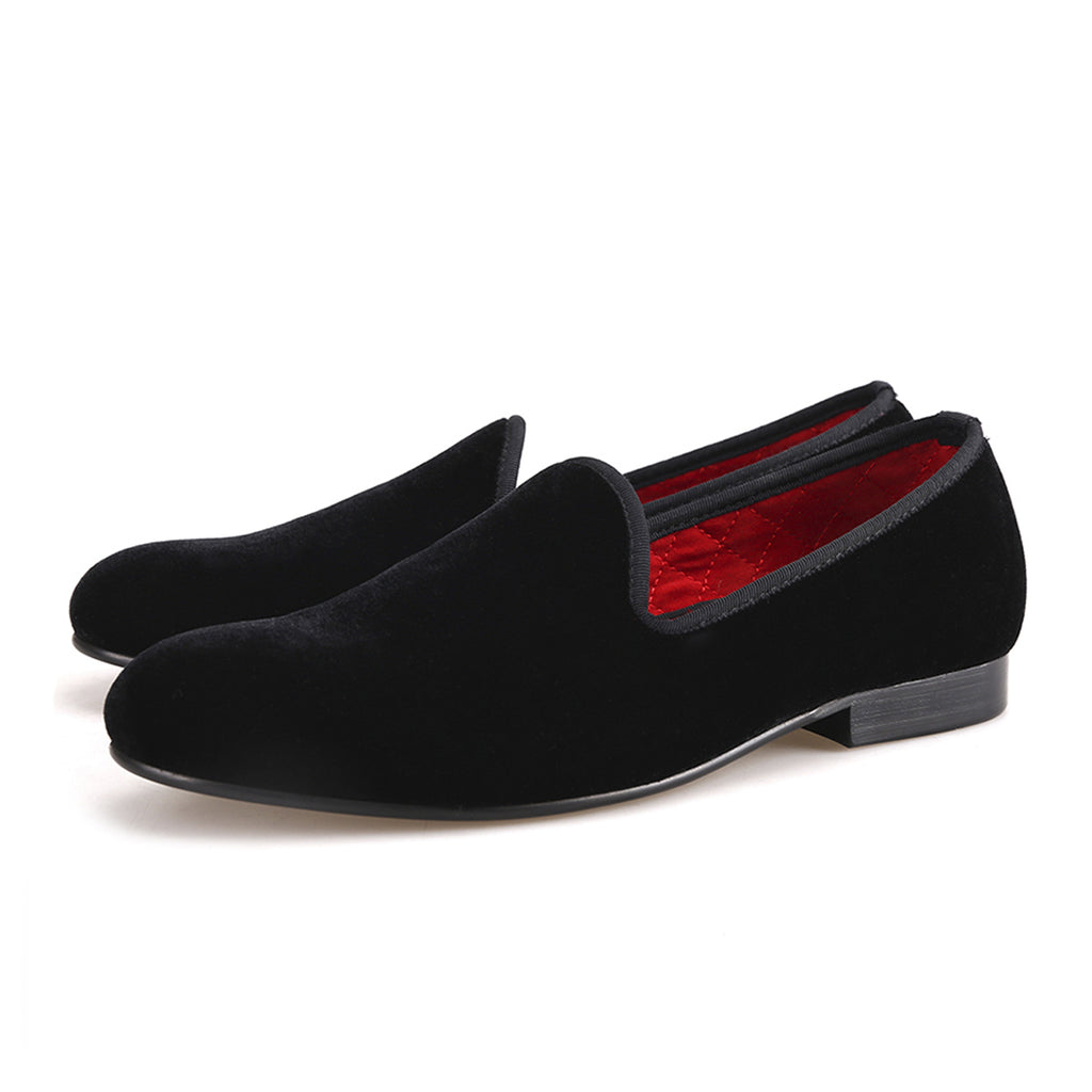 Constatine Black Velvet Loafers - Loafer Spot Men's Handmade Loafers