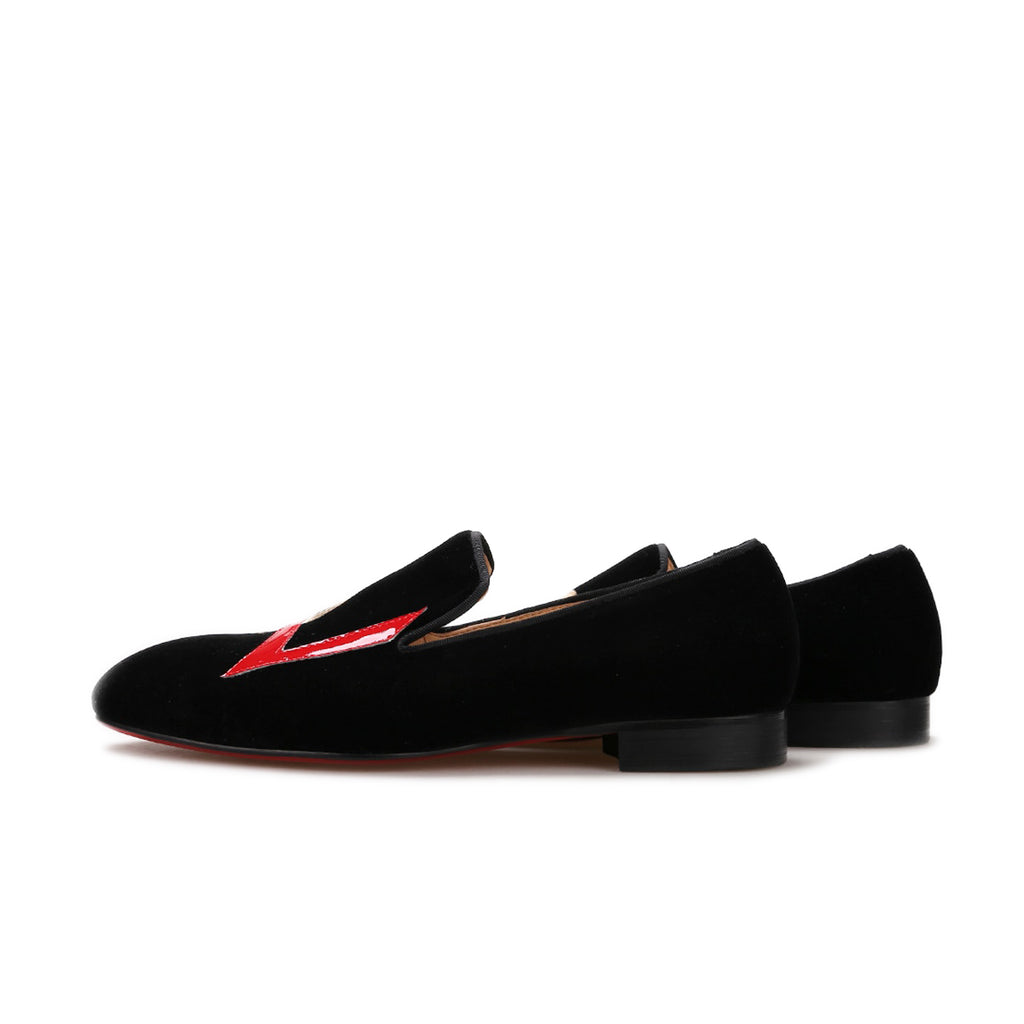 Dante Love Black Velvet Loafers - Loafer Spot Men's Handmade Loafers