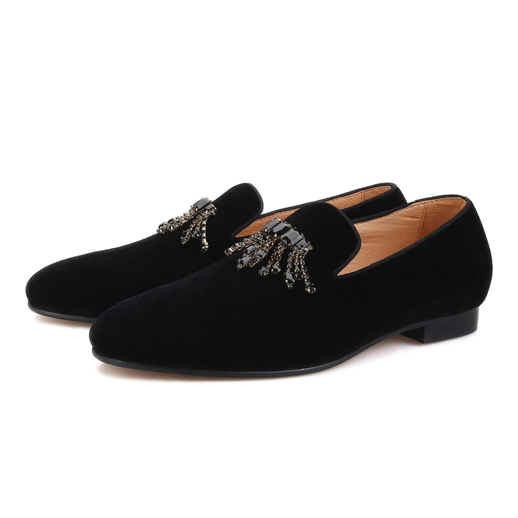 Franco Black Gem Loafers - Loafer Spot Men's Handmade Loafers